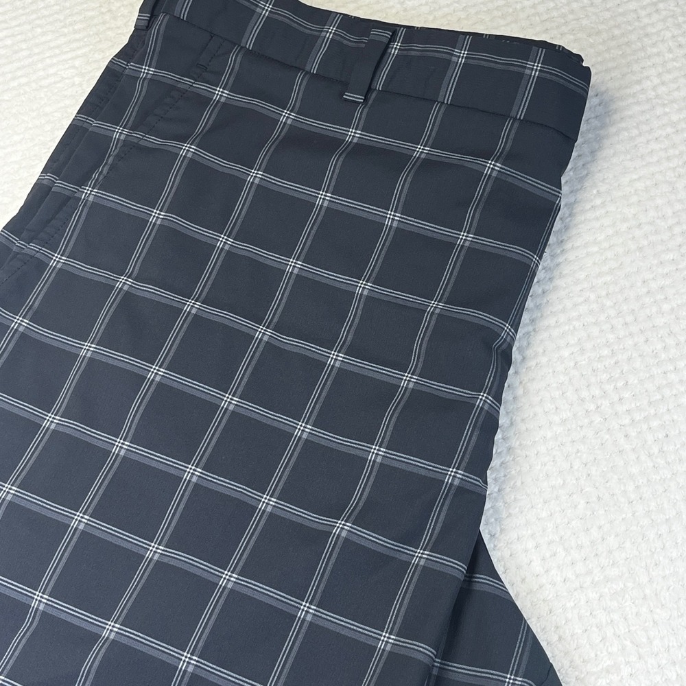 Nike Golf Shorts Mens 40 Gray Plaid Flat Front Lightweight‎ Athletic Casual